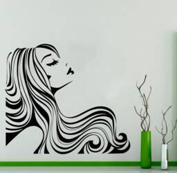 Hair Salon Wall Decal Hairstyle Vinyl Sticker, Beauty Decor T119 - thumbnail 1