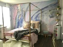 Baby Pink Silver Navy Blue Luxury Waves Marble Wallpaper Wall Sticker Decor Ceiling Mural Self Adhesive Exclusive Design Photowallpaper