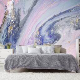Baby Pink Silver Navy Blue Luxury Waves Marble Wallpaper Wall Sticker Decor Ceiling Mural Self Adhesive Exclusive Design Photowallpaper - thumbnail 4