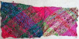 Hand Woven Throw, Accent Piece, Lap Blanket Or Table Runner - Rainbow Recycled Sari Silk Ribbon, Continuous Weave, Fair Trade, One Of A Kind - thumbnail 2