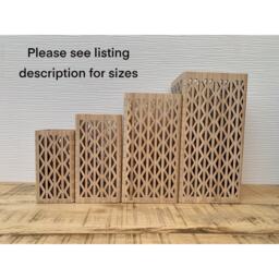 Personalised Wooden Vase Candle Holder Tea Light Laser Cut Wedding Anniversary Mothers Day Birthday New Home Housewarming Gift - thumbnail 2