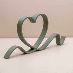 Olive Green Heart Line Art Home Decor, Shelf Ornament, Accessories - thumbnail 2