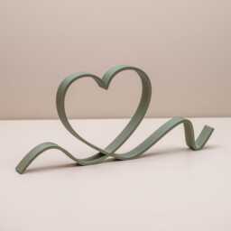 Olive Green Heart Line Art Home Decor, Shelf Ornament, Accessories - thumbnail 1