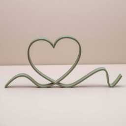 Olive Green Heart Line Art Home Decor, Shelf Ornament, Accessories - thumbnail 3