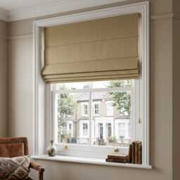 Bespoke Roman Blinds - Made To Measure With Plain Blackout Fabric Custom Shades - thumbnail 1