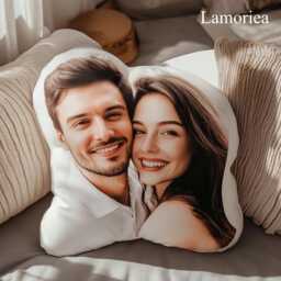 Custom Valentines Pillow, Couple Portrait Gift, Throw Anniversary Home Deco, Gift For Couple, Married Gifts - thumbnail 2