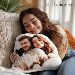 Custom Valentines Pillow, Couple Portrait Gift, Throw Anniversary Home Deco, Gift For Couple, Married Gifts - thumbnail 1