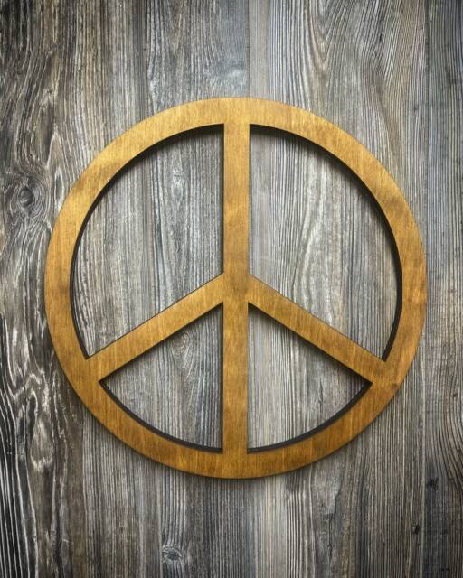 15 Inch - Wood Peace Sign Wall Art - image 1