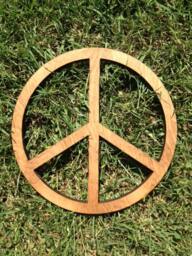 15 Inch - Wood Peace Sign Wall Art - thumbnail 2