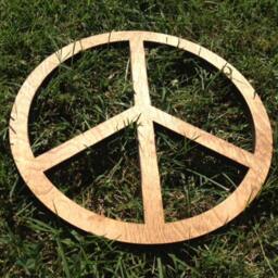 15 Inch - Wood Peace Sign Wall Art - thumbnail 3