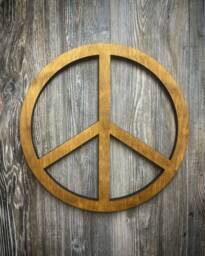 15 Inch - Wood Peace Sign Wall Art - thumbnail 1