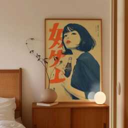 Mid-Century Soda Girl Poster, Japanese Retro Pop Art Print - thumbnail 2