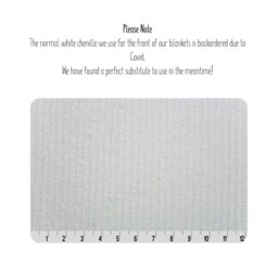 Monogrammed Baby Blanket in Overcast, Pink Dot Minky & White Chenille, Personalized With Your Girl's First Name Grey - thumbnail 2