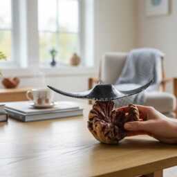 Wooden Manta Ray 3 Inch/7 cm, Table Decor, Statue, Nature Sculpture, Living Room, Home Room Gift For Her - thumbnail 2