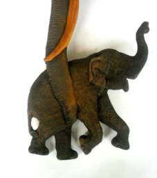 "Hand Carved Elephant, Wooden Elephant Statue, Wood Carving Driftwood Home Decor, Wall Hanging, Gift 28""x11" - thumbnail 2