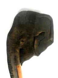 "Hand Carved Elephant, Wooden Elephant Statue, Wood Carving Driftwood Home Decor, Wall Hanging, Gift 28""x11" - thumbnail 3