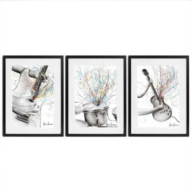 Rock & Roll Framed Art Print Trio - image 1