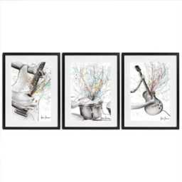 Rock & Roll Framed Art Print Trio - thumbnail 1