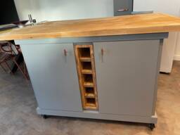 The Yeovil Bespoke Custom Made To Order Oak Top Kitchen Island With Breakfast Bar Overhang