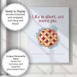 Watercolour Apple Pie Kitchen Quote Poster Canvas Wall Art Print Decor Picture Ready To Hang - thumbnail 3