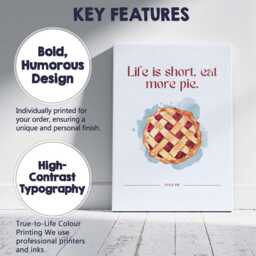 Watercolour Apple Pie Kitchen Quote Poster Canvas Wall Art Print Decor Picture Ready To Hang - thumbnail 2