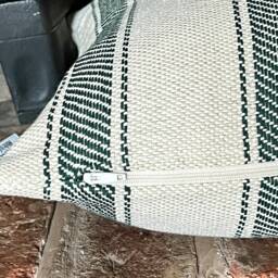1491. Green Stripe Talara Heavy Linen Look Cushion Cover, Various Sizes - thumbnail 3