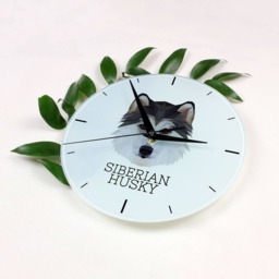 A Clock With A Siberian Husky Dog. New Collection The Geometric Dog - thumbnail 2