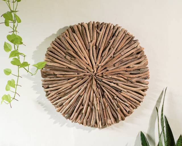 Driftwood Wall Art 24 Inch/60 cm, Round Decor, Shamrock, Decoration, New Home Minimalist Art, Gift Idea - image 1