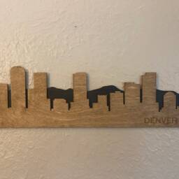 Denver Skyline Wooden Sign - Rustic Art 3-D Layered Laser Cut Wall Handmade Decor Gift Ideas - thumbnail 2