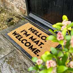 Hello I'm Mat Welcome Custom Doormat, Funny Home Decor, Housewarming Gift, Realtor Gifts For Him, Men - thumbnail 2