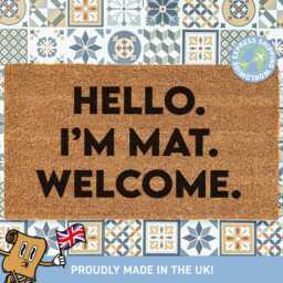 Hello I'm Mat Welcome Custom Doormat, Funny Home Decor, Housewarming Gift, Realtor Gifts For Him, Men - thumbnail 1