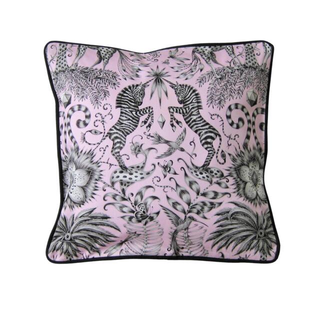 Clarke & Pale Pink Zebra Print Cotton Cushion Cover - image 1