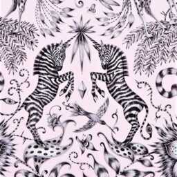 Clarke & Pale Pink Zebra Print Cotton Cushion Cover - thumbnail 3