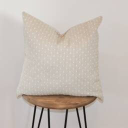 Mila Throw Pillow, Natural With White Dot - thumbnail 2