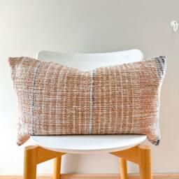 Brown Tribal Hemp Hand Woven Natural Dye Color Pillow Cover - thumbnail 2