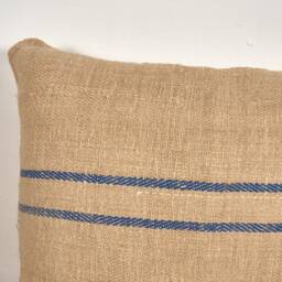Antique Blue Striped Linen Cushion - thumbnail 4