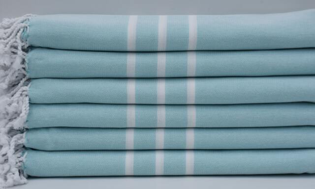 "Mint Green Towel, Handmade Peshtemal, Soft Towel, Turkish Towel, 3 Striped Towel, 40""x70" - image 1