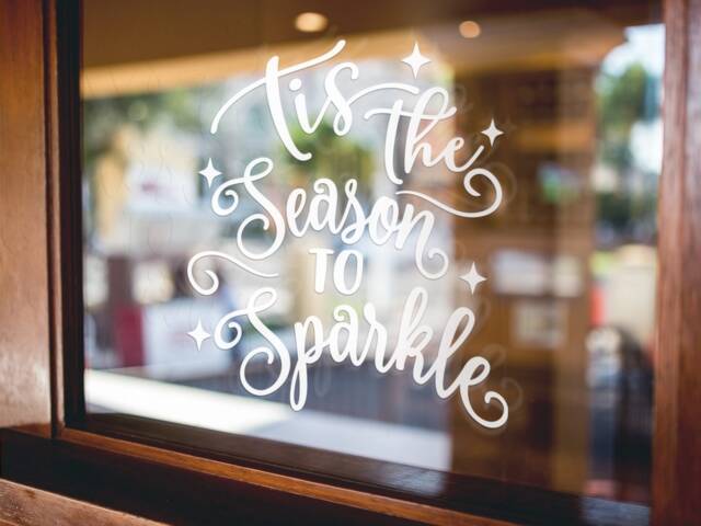 Tis The Season To Sparkle Christmas Window Sticker Xmas Shop Display Festive Home Decoration Decal - image 1