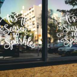 Tis The Season To Sparkle Christmas Window Sticker Xmas Shop Display Festive Home Decoration Decal - thumbnail 3