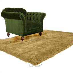 Faux Fur Sheepskin Rug - Shaggy White Plush Accent Rug, Usa Made - thumbnail 4