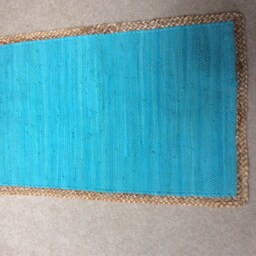 Handmade Chindi Rug, Handmade Rag Boho Hippie Vegan Rug. Colorfull Teal, Auqa. 20 - thumbnail 2