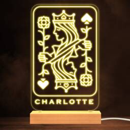 Queen Of Spades Playing Card Gambling Player Personalised Gift Night Light - Bedroom Lamp - thumbnail 1