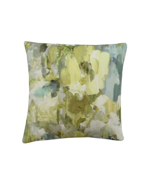 Handmade Country Digital Floral Garden Linen Throw Pillow Sham Cushion Cover in Duck Egg Lime & Ochre - image 1