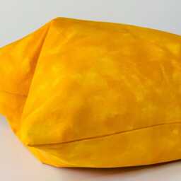 Handmade Mottled Yellow Cushion Cover, Reclaimed Fabric, 18x18 - thumbnail 4