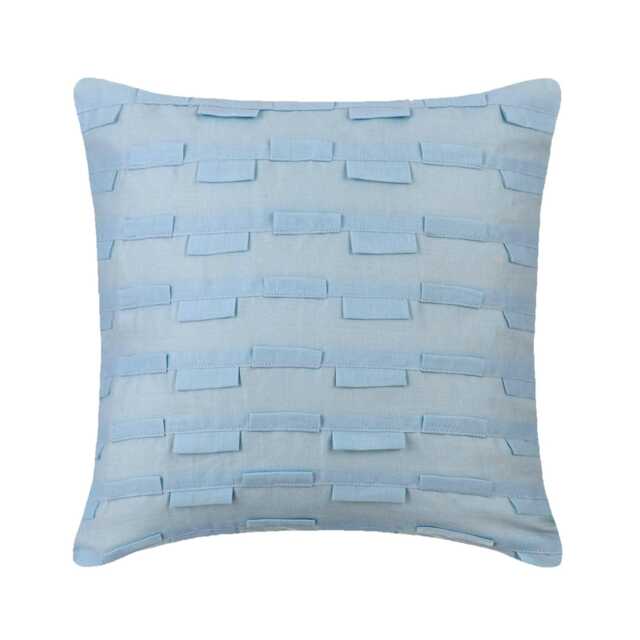 "Cotton Linen Light Blue Toss Cushion 16""x16" - image 1