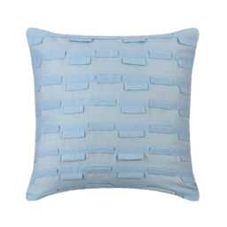 "Cotton Linen Light Blue Toss Cushion 16""x16" - thumbnail 1