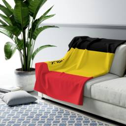 Belgium Fleece Blanket, Belgium, Blanket, Flag Of Belgium, Custom Flag, Personalized Country Gift, Name - thumbnail 1