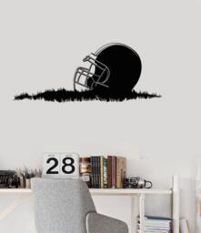 Wall Vinyl Decal American Football Helmet Grass Super Bowl Cup Guaranteed 2217Di - thumbnail 1