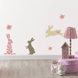 Bunny Wall Stickers, Rabbit Decal, Nursery - thumbnail 2