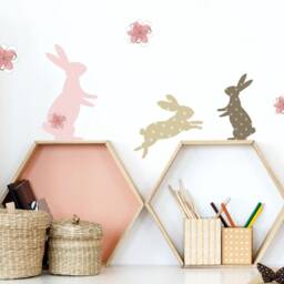 Bunny Wall Stickers, Rabbit Decal, Nursery - thumbnail 1